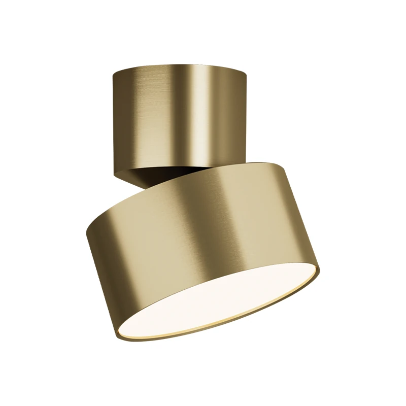 Surface Mounted LED Ceiling Spot, 10W 3000K, Adjustable, Matt Gold