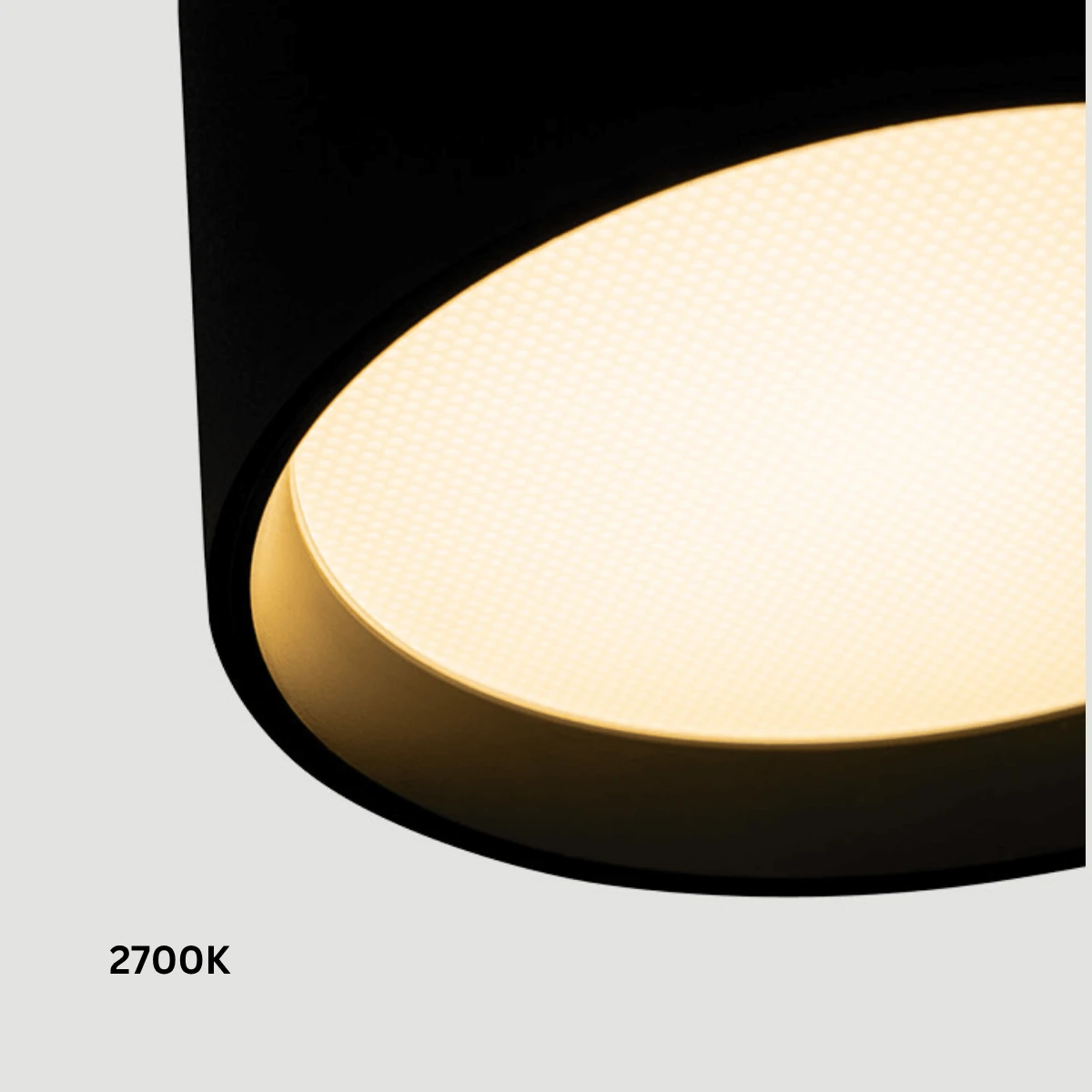 Paviršinis lubinis LED šviestuvas, 12W, CCT, matinės juodos spalvos
