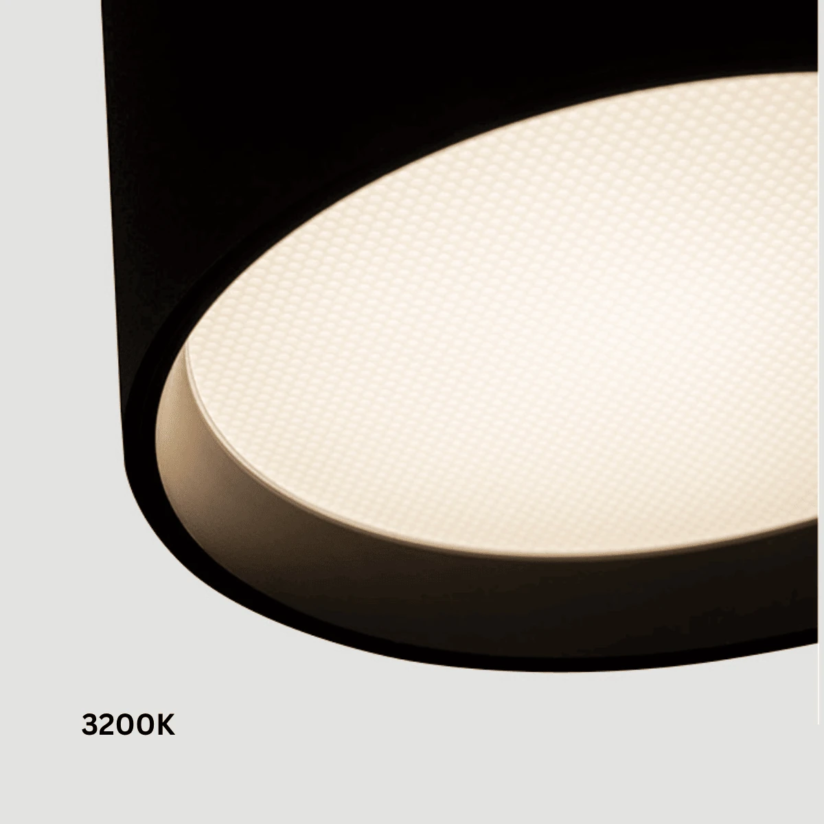 Paviršinis lubinis LED šviestuvas, 12W, CCT, matinės juodos spalvos