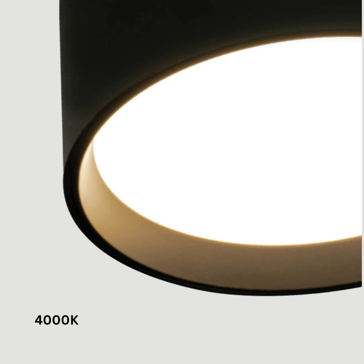 Paviršinis lubinis LED šviestuvas, 12W, CCT, matinės juodos spalvos