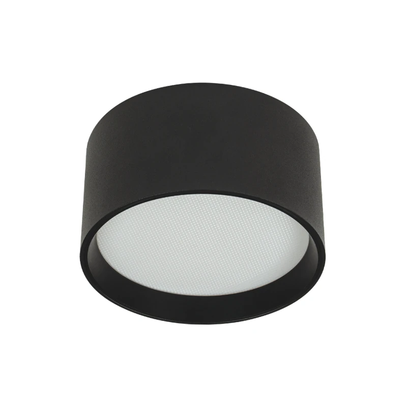 Paviršinis lubinis LED šviestuvas, 12W, CCT, matinės juodos spalvos