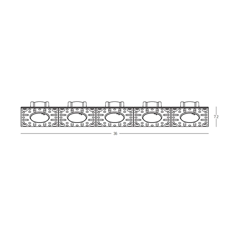Trimless Recessed LED Profile Housing 5-Module White