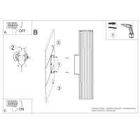 Wall lamp 30 cm / 14W – cylindrical, ultramarine, DALI/PUSH - Image 3