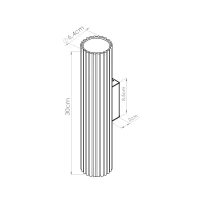 Wall lamp 30 cm / 14W – cylindrical, ultramarine, DALI/PUSH - Image 2