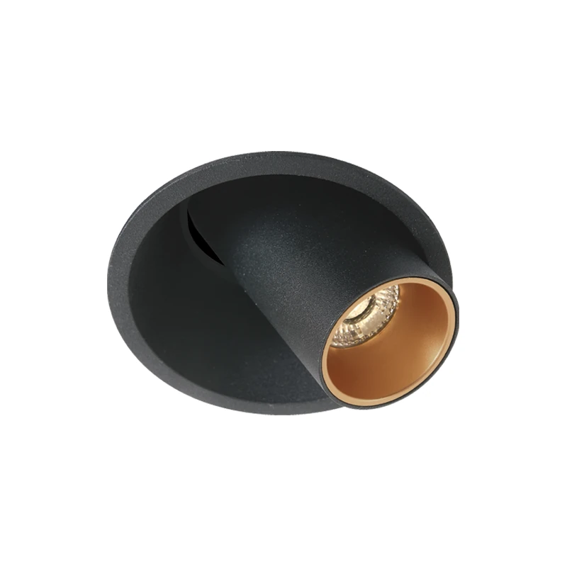 Recessed Adjustable LED Spot 9W CCT Sandy Black with Gold Ring