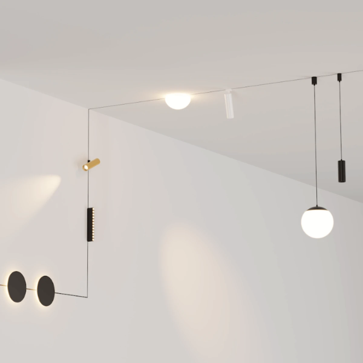 Magnetic Track LED Spotlight, 7W 3000K, Brass