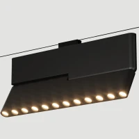 Magnetinis taškinis LED prožektorius bėgeliui, 12W 3000K, reguliuojamas, matinės juodos spalvos