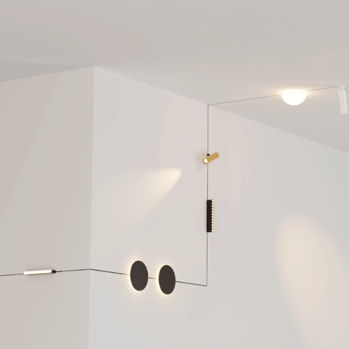 Linear Magnetic LED Track Light 10W 3000K, Dimmable Matt Black