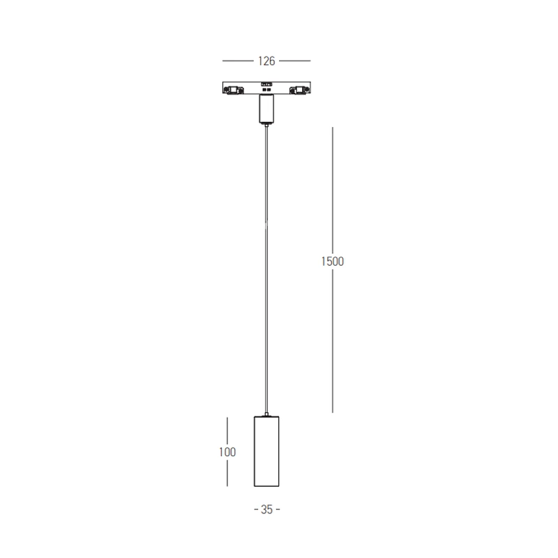 Magnetic Track Pendant Spot Light 7W 3000K Matt Black, 10cm