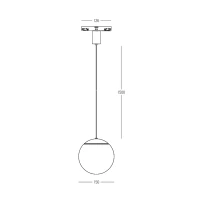 Magnetinis LED Pakabinamas Šviestuvas 10W 3000K Smėlio Juoda – Opalinis Rutulys - Nuotrauka 4