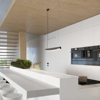 Pendant lamp 120 cm/22W – linear, black, warm white LED - Image 13