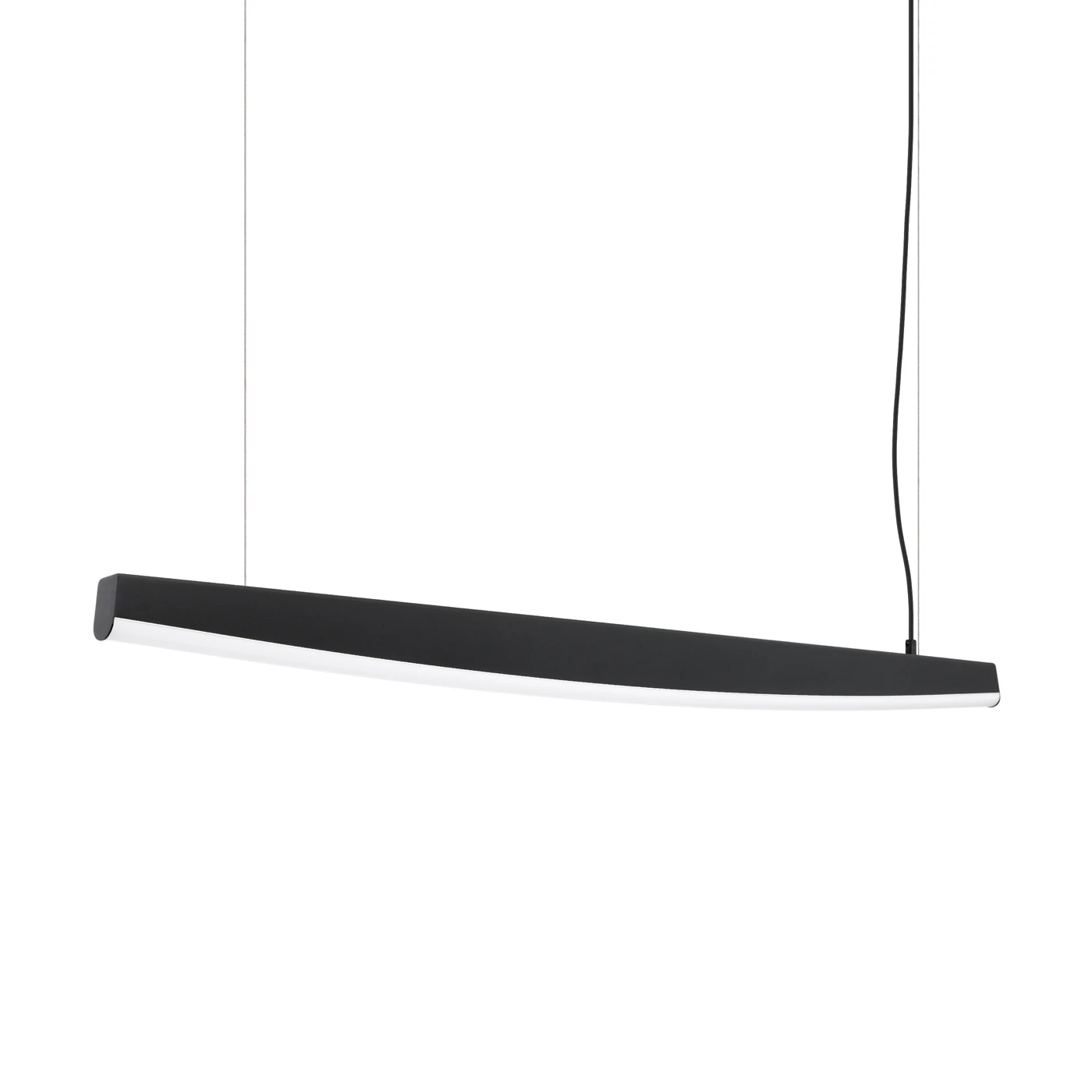 Pendant lamp 120 cm/22W – linear, black, warm white LED
