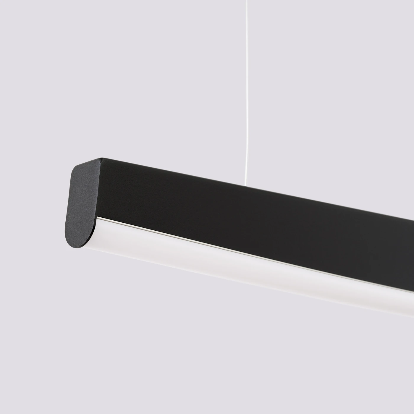 Pendant lamp 120 cm/22W – linear, black, warm white LED
