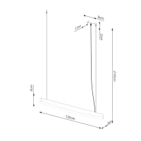 Pendant lamp 120 cm/22W – linear, black, warm white LED - Image 9