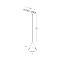 Magnetinis pakabinamas kūgio formos LED šviestuvas 6 W 3000 K, matinė juoda - Nuotrauka 4
