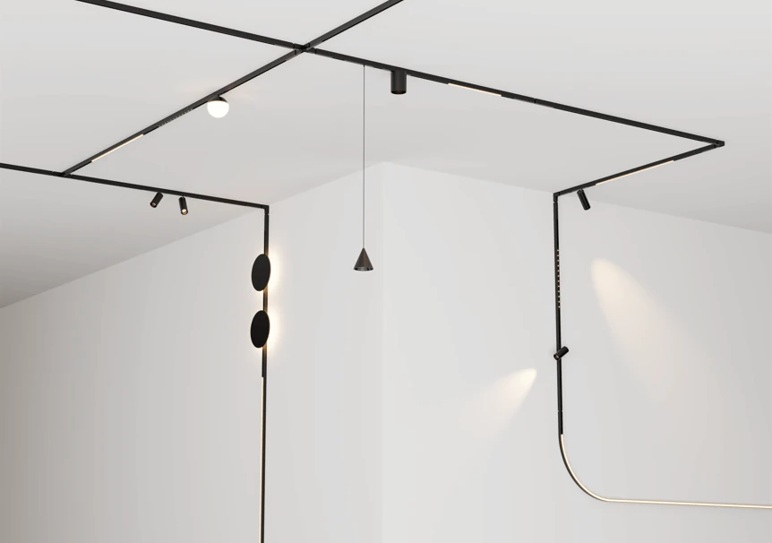 Magnetinis pakabinamas kūgio formos LED šviestuvas 6 W 3000 K, matinė juoda