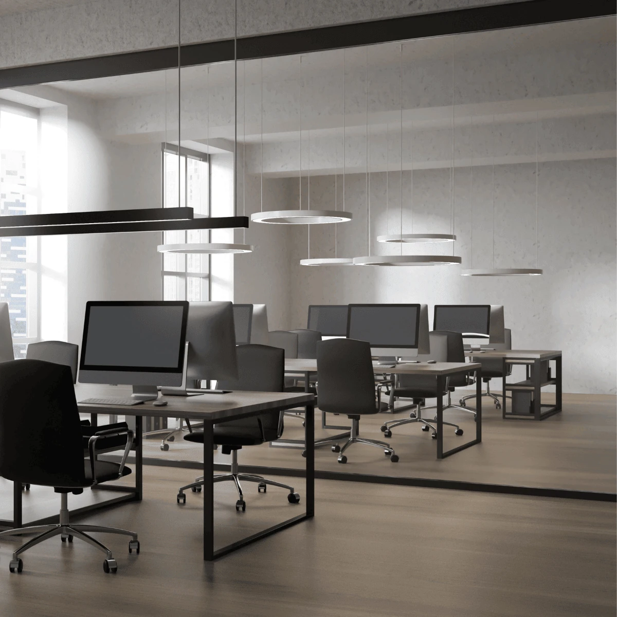 Ring LED Pendant Light 75 W, DALI, Sandy White or Sandy Black