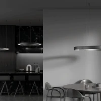 Žiedinis LED pakabinamas šviestuvas 100 W, DALI, smėlio balta arba smėlio juoda - Nuotrauka 2