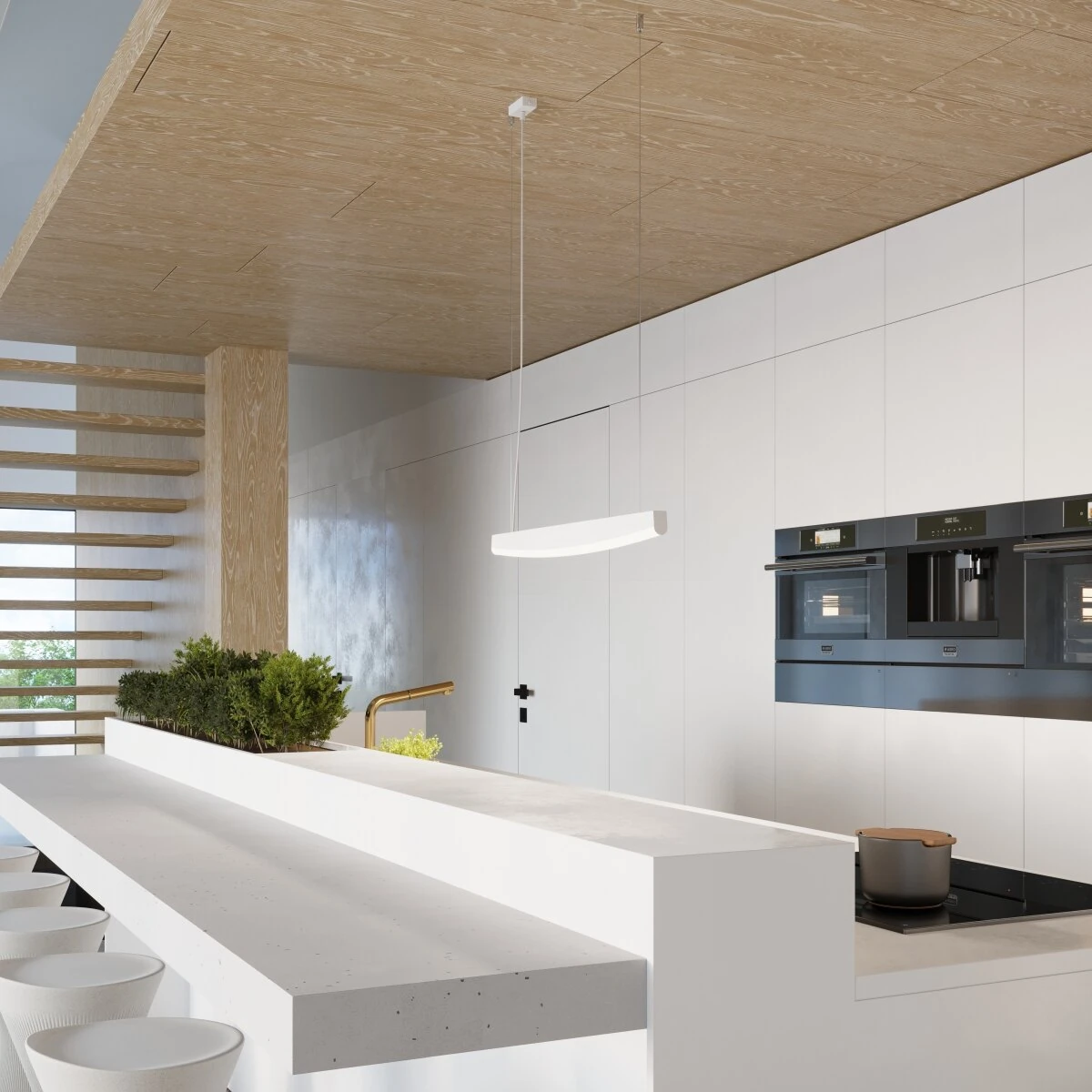 Pendant lamp 120 cm / 22 W – linear, white, CRI93