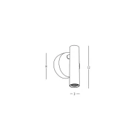 LED Wall Light 3 W, 3000 K, Gold - Image 2
