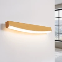 Sieninis šviestuvas 60 cm – lenkta LED linija, aukso spalvos, 3000K - Nuotrauka 6