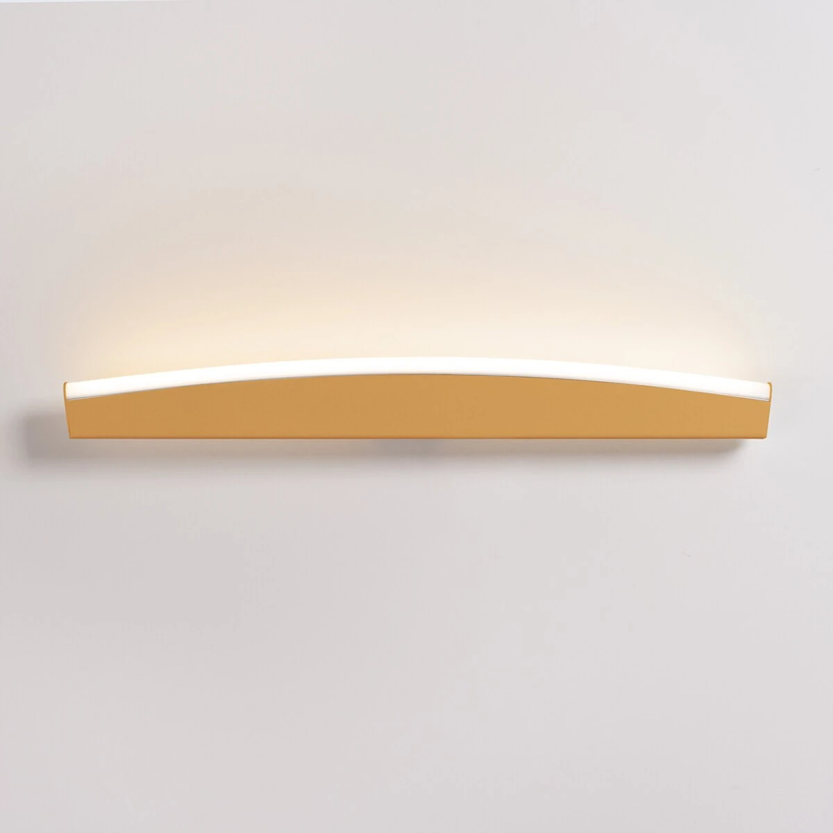 Sieninis šviestuvas 60 cm – lenkta LED linija, aukso spalvos, 3000K