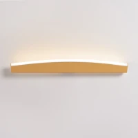 Sieninis šviestuvas 60 cm – lenkta LED linija, aukso spalvos, 3000K - Nuotrauka 8