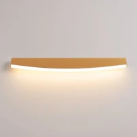 Sieninis šviestuvas 60 cm – lenkta LED linija, aukso spalvos, 3000K - Nuotrauka 10