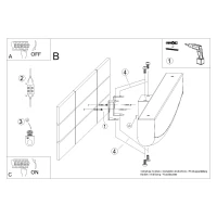 Sieninis šviestuvas 60 cm – lenkta LED linija, aukso spalvos, 3000K - Nuotrauka 12