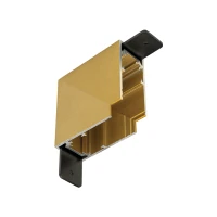 Magnetinio bėgelio kampinė jungtis 90°, 65×65 mm, auksinis žalvaris - Nuotrauka 1