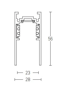Curved Surface or Pendant 48V Magnetic Track Rail, Matt Black