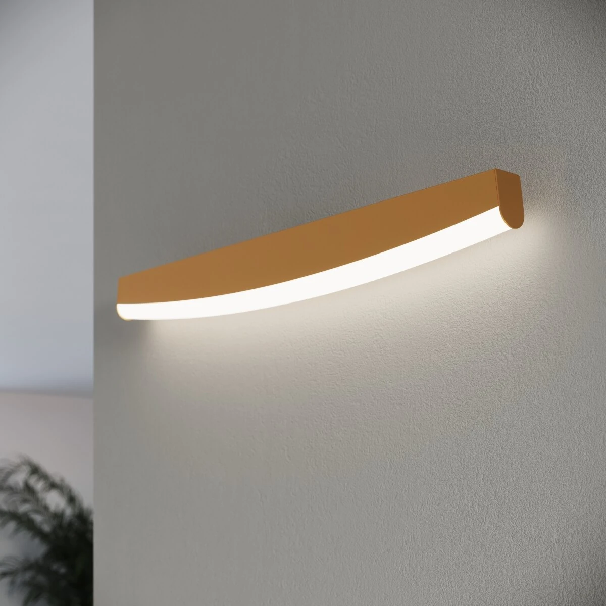 Sieninis šviestuvas 60 cm – lenkta linija, auksinis, CRI98
