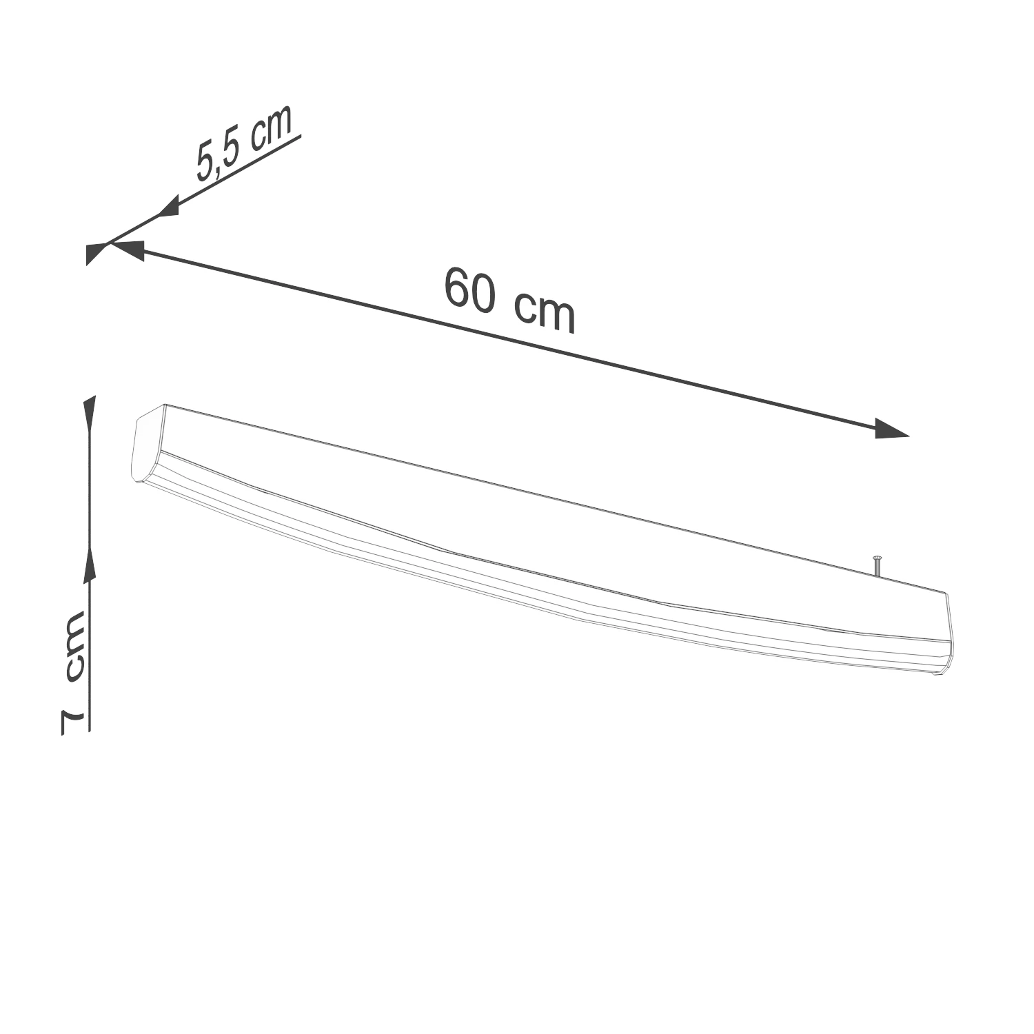 Sieninis šviestuvas 60 cm – lenkta linija, auksinis, CRI98
