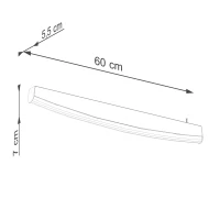 Sieninis šviestuvas 60 cm – lenkta linija, auksinis, CRI98 - Nuotrauka 11