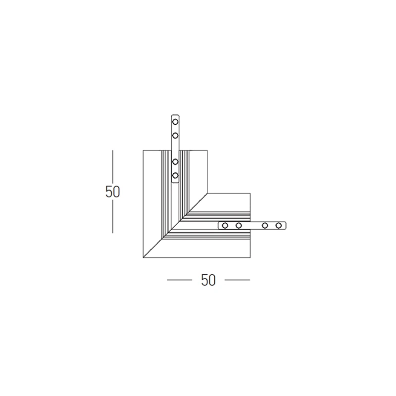 Magnetic Track Corner Connector, Trimless, Sandy Black