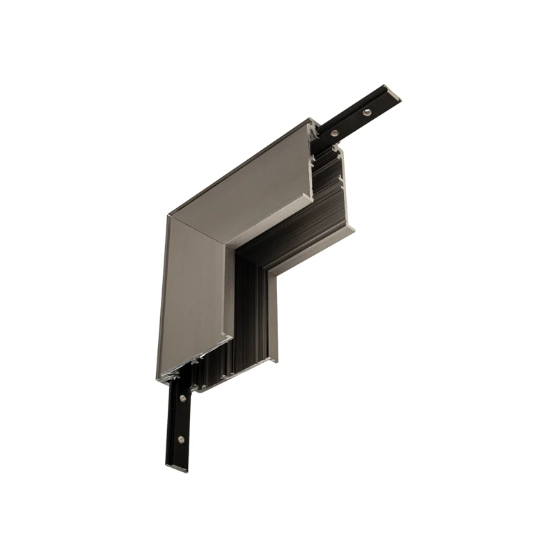 Corner Piece for Recessed 48V Magnetic Track Profile, Silver Black (2084NCK-C1)