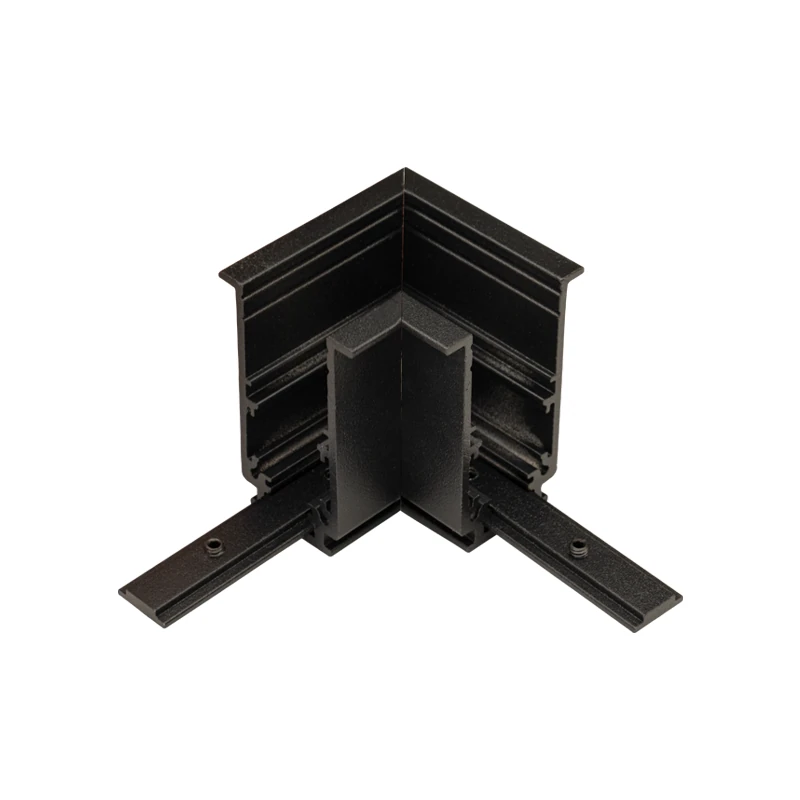 Recessed 48V Magnetic Track Corner Connector, Black, 50x50mm