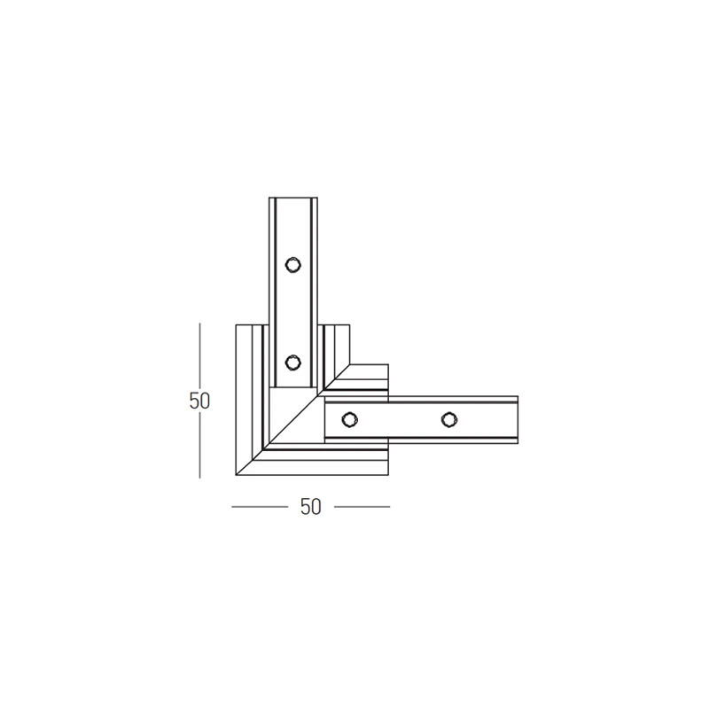 Recessed Magnetic Track Corner Connector (Grey/Black)