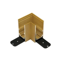 48 V Magnetic Track Corner Connector, Golden Brass - Image 1