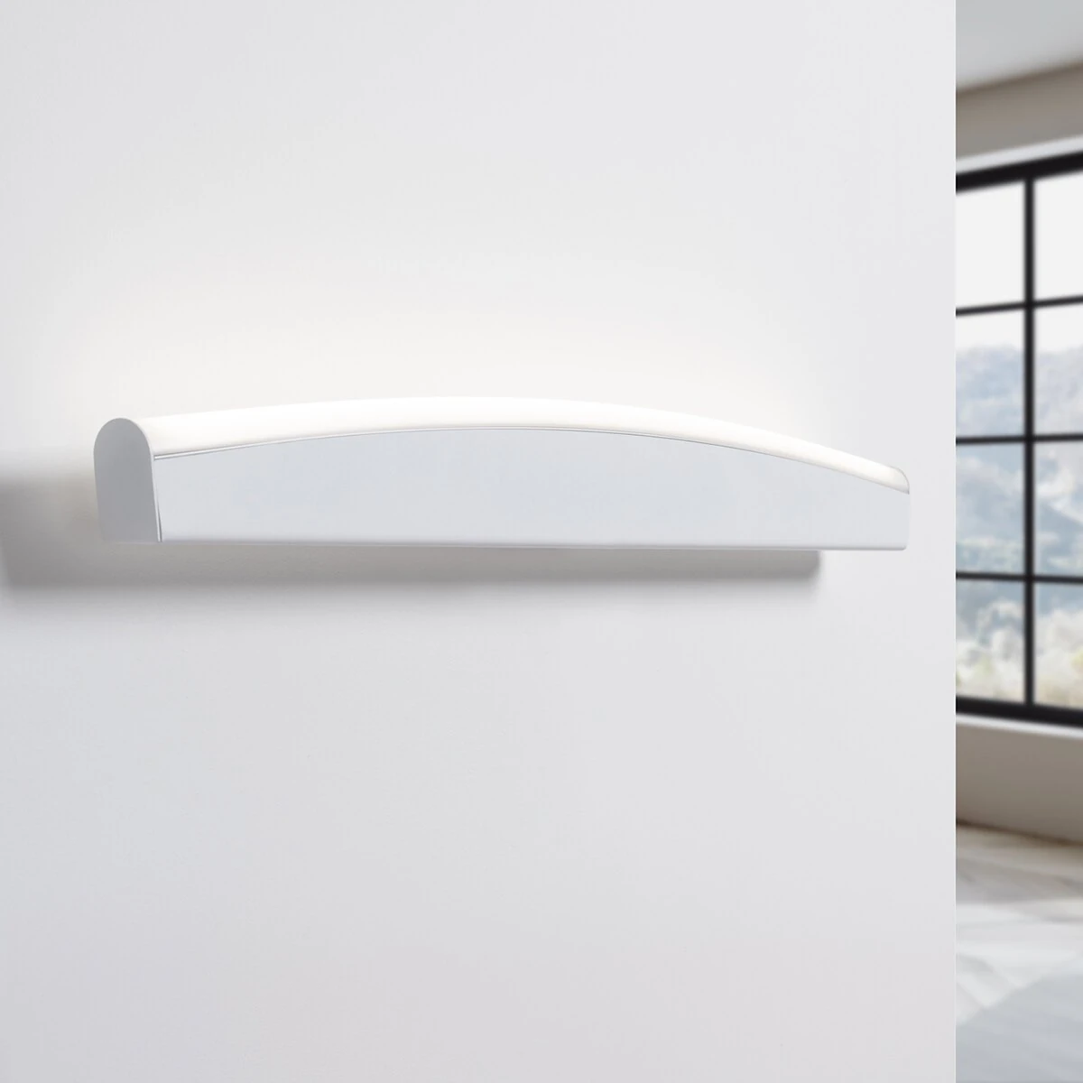 Wall lamp 60 cm 11W – curved linear form, white, CRI98
