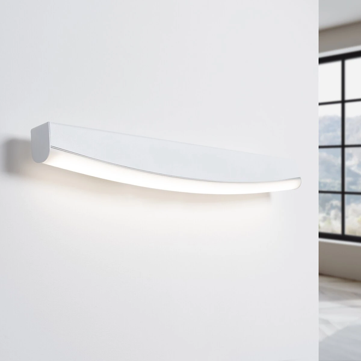 Wall lamp 60 cm 11W – curved linear form, white, CRI98
