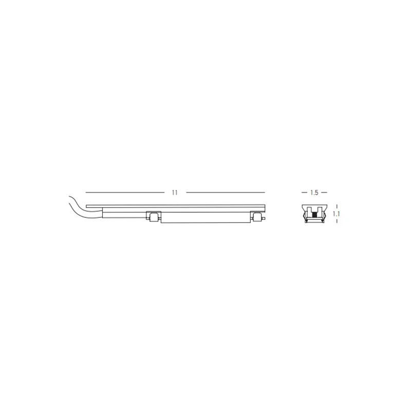 Magnetic Track Feeder with 150 cm Cable, Matt Black