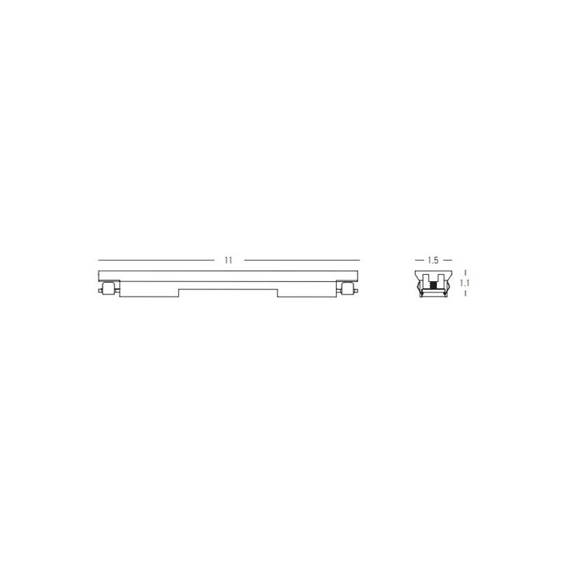 Internal Magnetic Track Joiner 11 cm, Matt Black