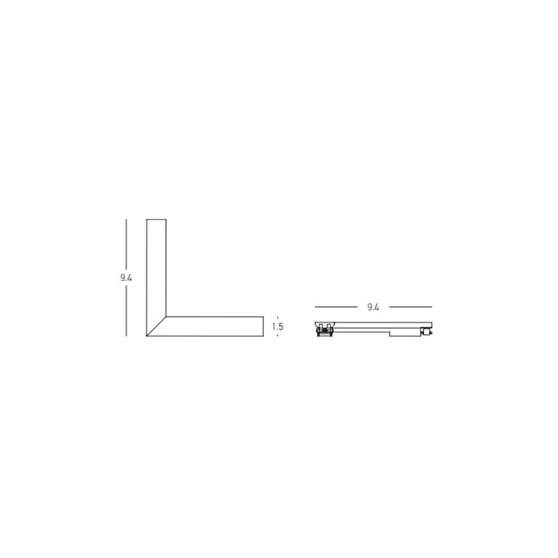 48V Magnetic Track Horizontal Corner Connector, Matt Black