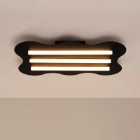 Ceiling lamp 66 cm – wavy, red, 3 linear light sources - Image 1