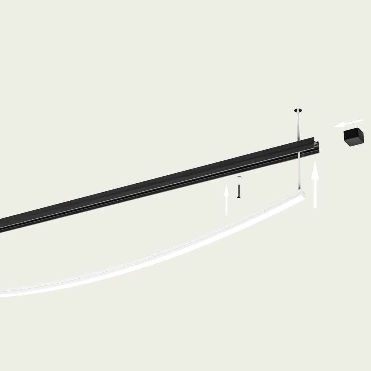 Black Track Lighting End Cap