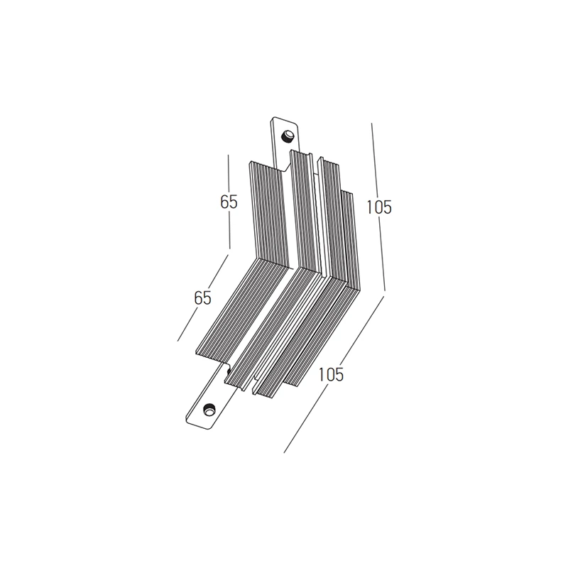 Outer Corner Connector for Trimless Magnetic Track, Matt Black