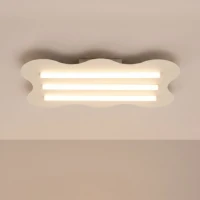Ceiling lamp 66 cm – wavy beige steel, 3x S14d - Image 3