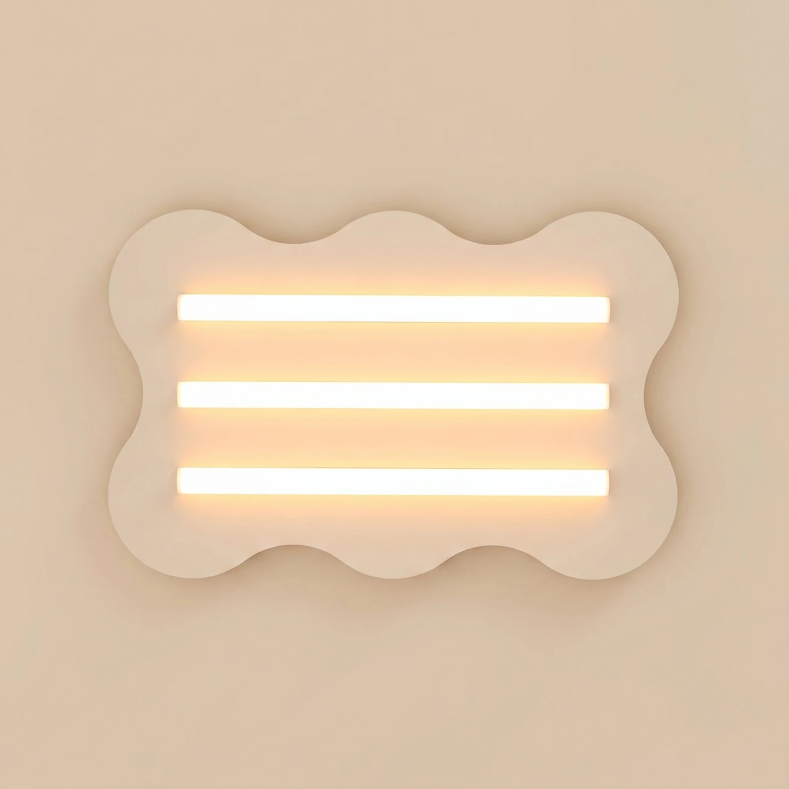 Ceiling lamp 66 cm – wavy beige steel, 3x S14d