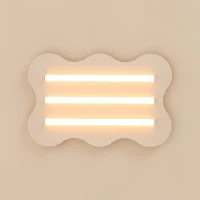 Ceiling lamp 66 cm – wavy beige steel, 3x S14d - Image 4